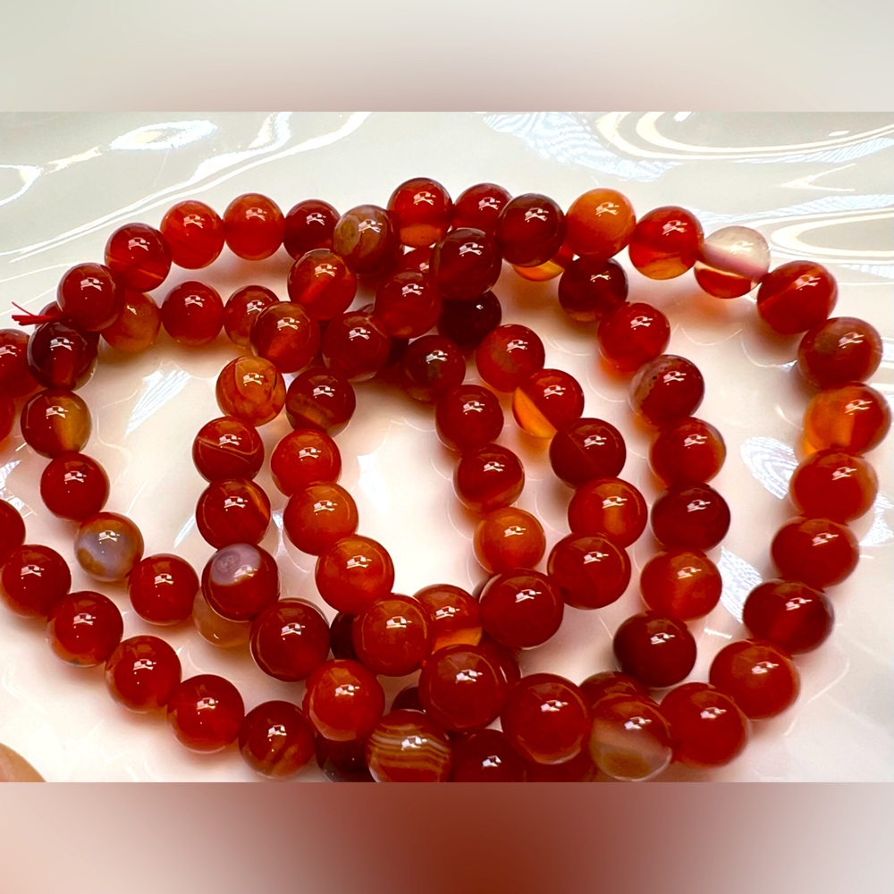 BCAR2 Handmade 8mm Natural Carnelian Bracelet